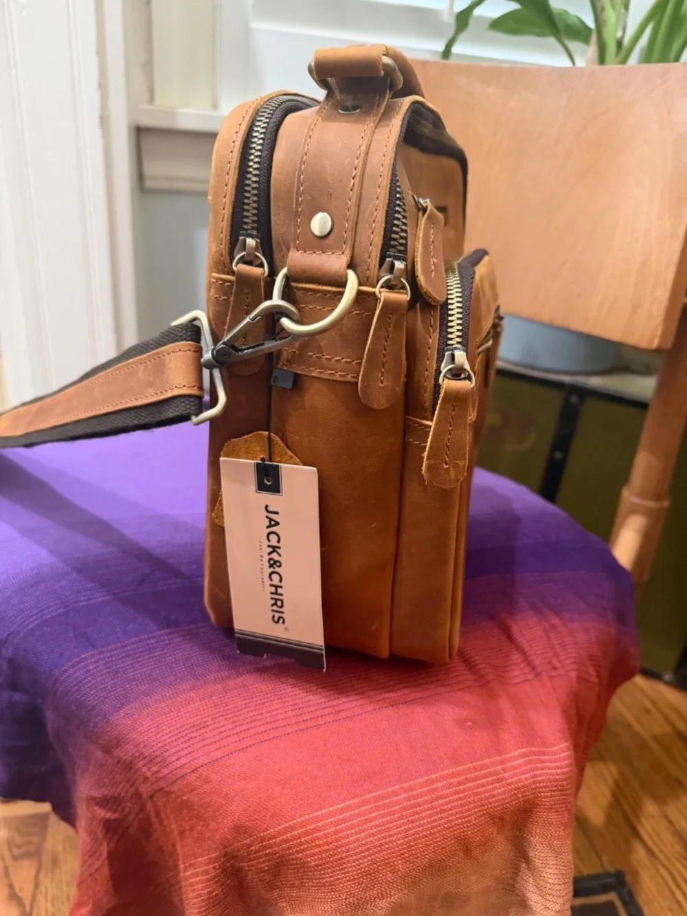 Jack&Chris Leather Messenger Bag.